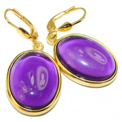 Amazing authentic Amethyst 14K Gold over .925 Sterling Silver earrings