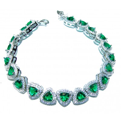 Authentic Emerald .925 Sterling Silver handcrafted Bracelet