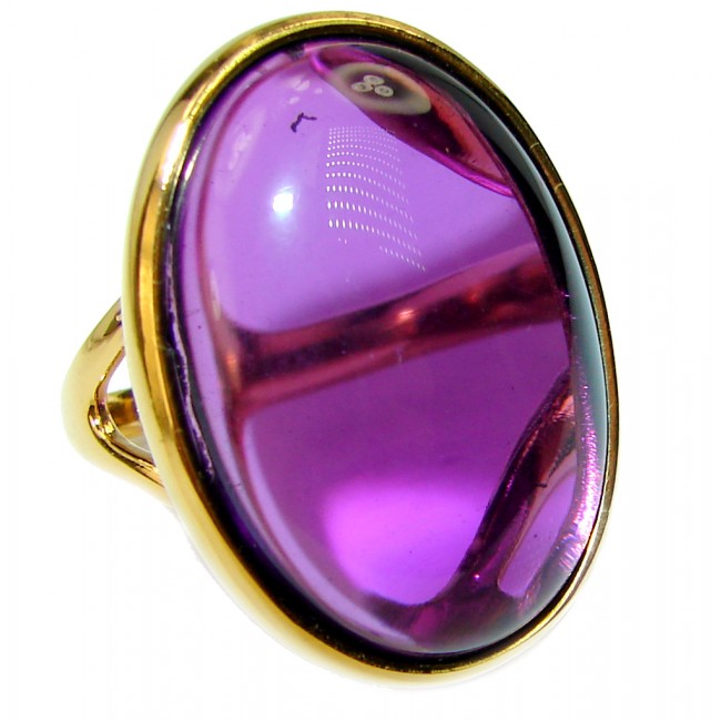 Fabulous Amethyst 14K yellow Gold over .925 Sterling Silver Handcrafted Ring size 7 1/4