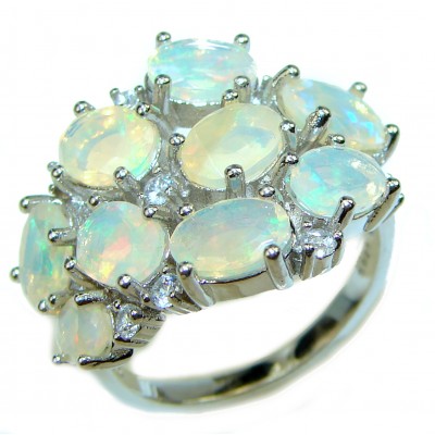 New Universe Ethiopian Opal .925 Sterling Silver handmade Ring size 8
