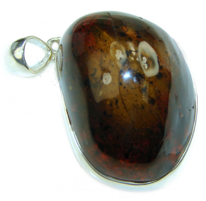 MASSIVE Baltic Amber .925 Sterling Silver handmade Pendant