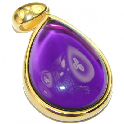 Vintage Design Amethyst 14K Gold over .925 Sterling Silver handcrafted Pendant