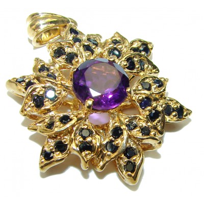 Purple Star authentic Amethyst 14K Gold over .925 Sterling Silver handcrafted Pendant