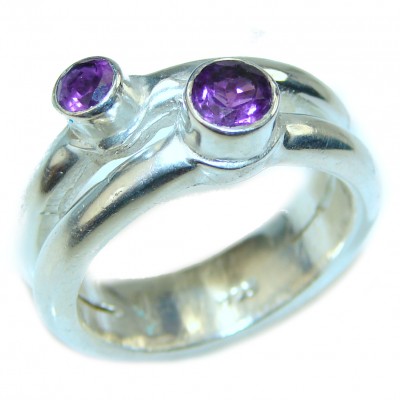 Purple Amethyst Silver Ring size 8 1/4