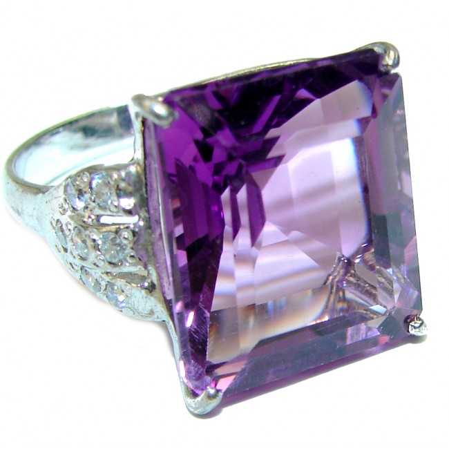 Incredible Purple Amethyst .925 Sterling Silver Ring size 8