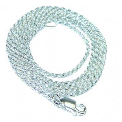 Rope design Sterling Silver Chain 20'' long, 1.5 mm wide