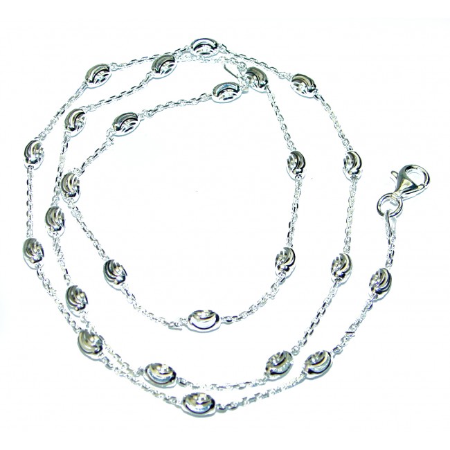 Anchor with moon cut beads Sterling Silver Chain with beads 20'' long, 2 mm wide