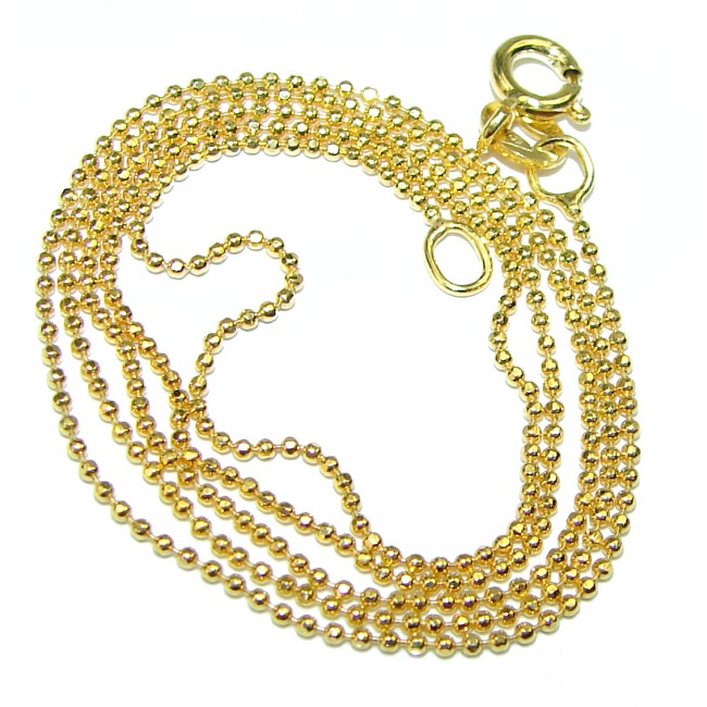 Beads Diamond cut 14K Gold over Sterling Silver Chain 18'' long, 1 mm wide