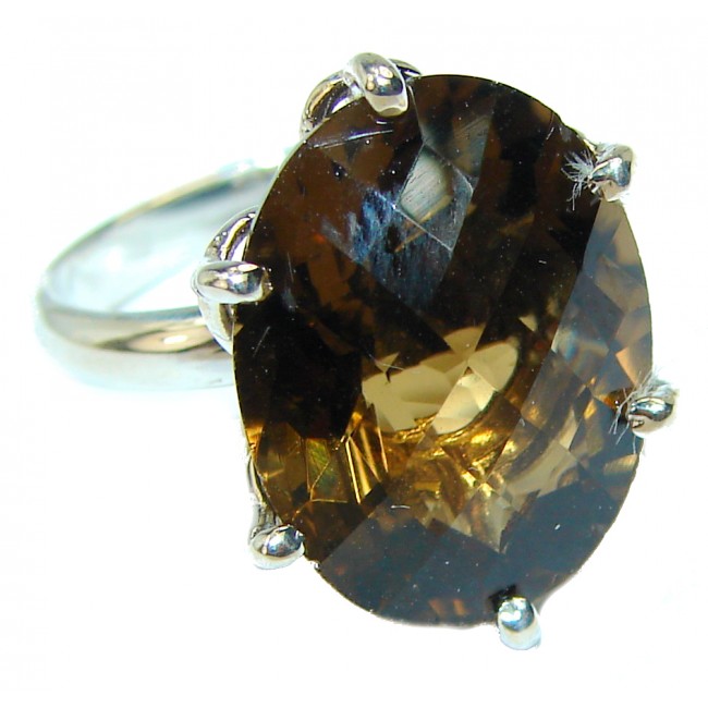 Beautiful Smoky Topaz .925 Sterling Silver Ring size 6 1/2