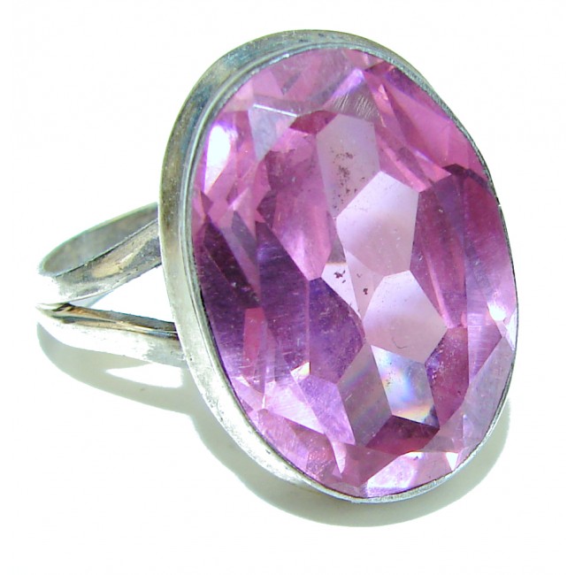 Pink Topaz .925 Sterling Silver ring size 8 1/4