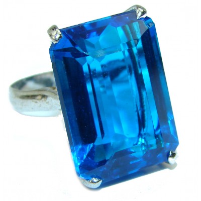 Magic Perfection London Blue Topaz .925 Sterling Silver Ring size 8 3/4