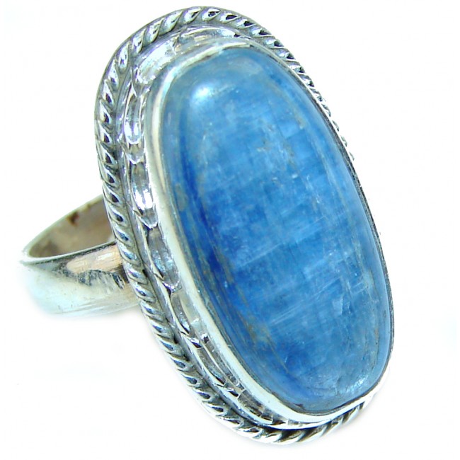 Blue African Kyanite .925 Sterling Silver handmade Ring size 9