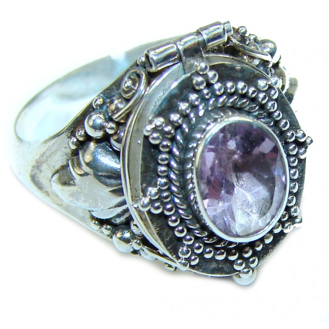 Spectacular 22.5 carat Amethyst .925 Sterling Silver Handcrafted Large Ring size 9