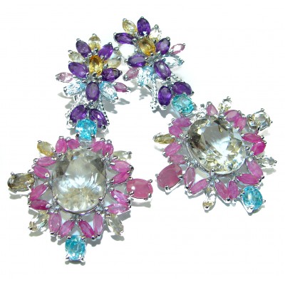 Incredible authentic Champage Topaz .925 Sterling Silver handcrafted incredible earrings