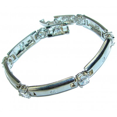 Genuine White Topaz .925 Sterling Silver handcrafted Bracelet