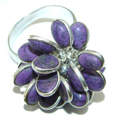 Be Bold Huge Purple Sugalite Sterling Silver handmade Ring s. 9 3/4