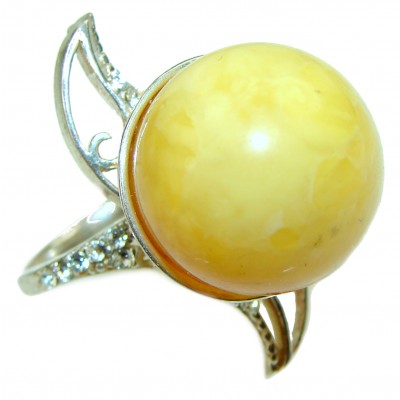 Butterscotch Amber .925 Sterling Silver handcrafted Ring s. 7 1/2