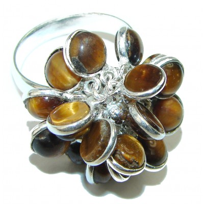 Amazing Tiger Eye .925 Sterling Silver handcrafted ring size 9