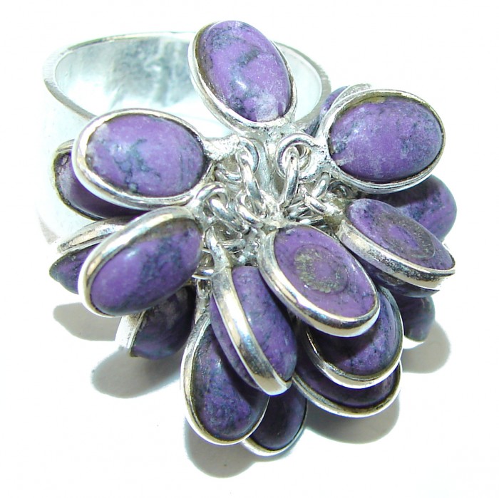 Charoite Sterling Silver handmade cha cha Ring s. 10