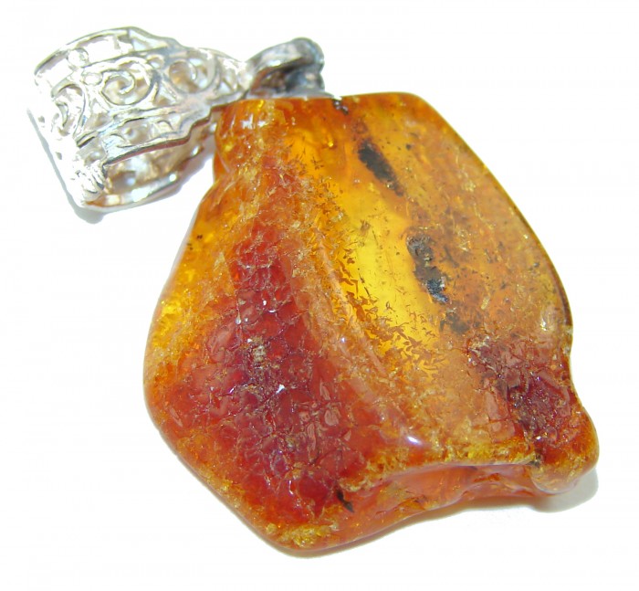 Baltic Amber .925 Sterling Silver handmade Pendant