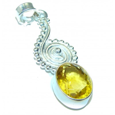 Precious Citrine .925 Sterling Silver Pendant