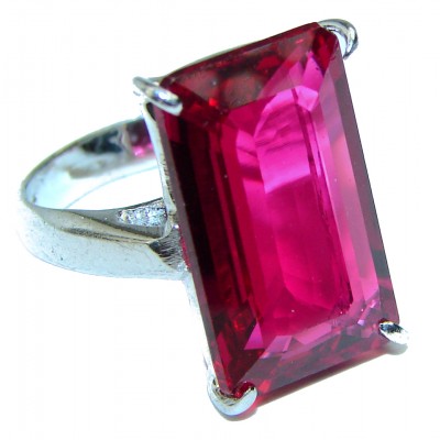 My Love 15 carat Red Topaz .925 Sterling Silver Ring size 5 1/2