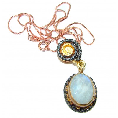 Moonlight Authentic Moonstone .925 Sterling Silver handcrafted necklace