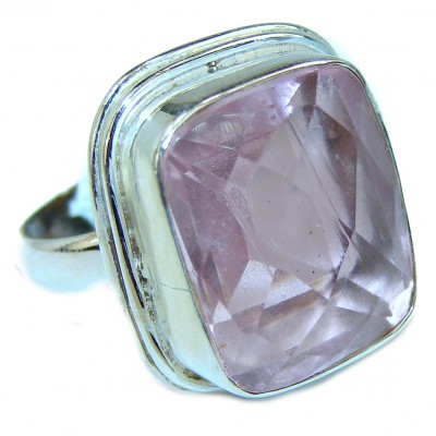 Sweet Candy Pink Topaz .925 Silver handcrafted Cocktail Ring s. 9