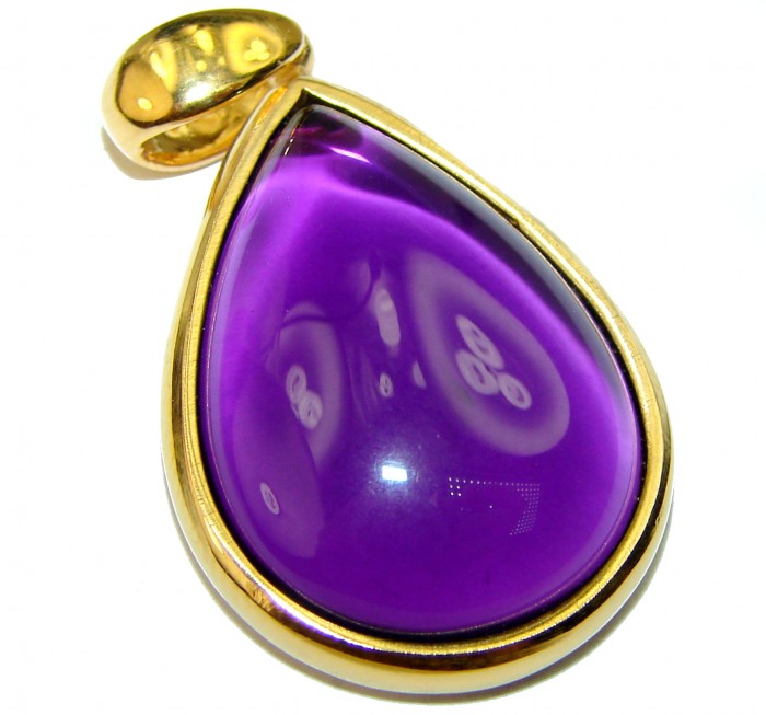 Vintage Design Amethyst 14K Gold over .925 Sterling Silver handcrafted Pendant