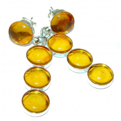 Authentic Baltic Polish Amber .925 Sterling Silver earrings