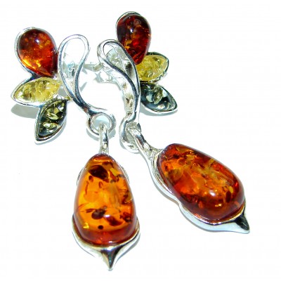 Baltic Polish Amber .925 Sterling Silver earrings