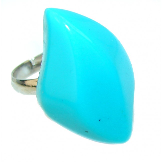 Lab. Turquoise .925 Sterling Silver handcrafted Ring size 7 1/2