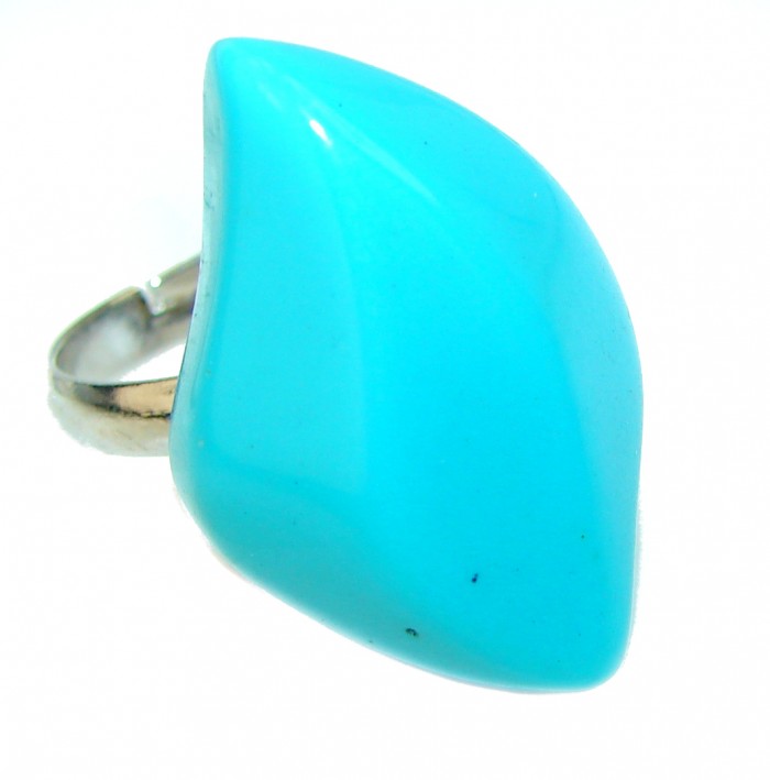 Lab. Turquoise .925 Sterling Silver handcrafted Ring size 7 1/2
