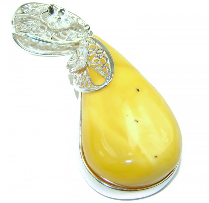 Butterscotch Baltic Amber .925 Sterling Silver handmade Pendant