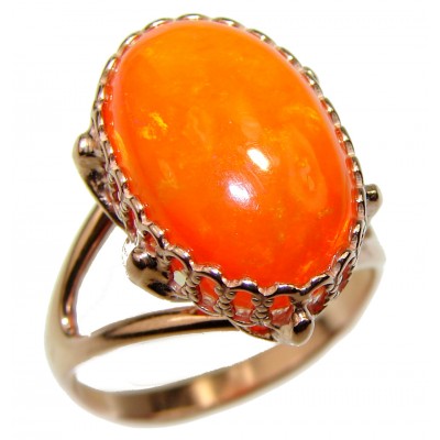 Mexican Sunset Mexican Opal 18K Rose Gold over .925 Sterling Silver handcrafted Ring size 8
