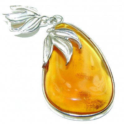 Authentic Baltic Amber .925 Sterling Silver handmade Pendant