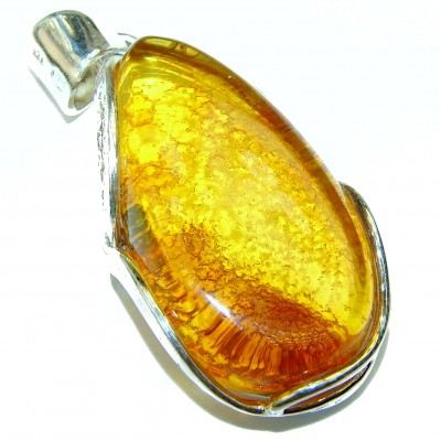 Authentic Baltic Amber .925 Sterling Silver handmade Pendant