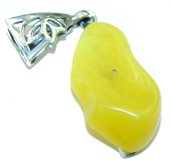 Butterscotch Baltic Amber .925 Sterling Silver handmade Pendant