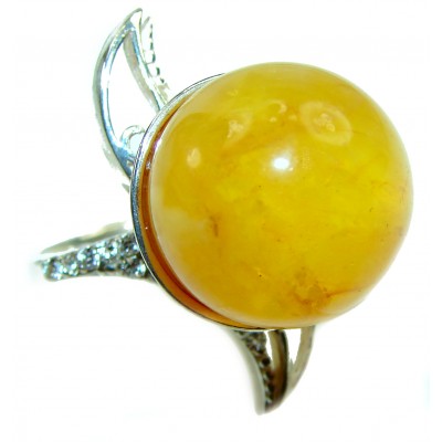 Butterscotch Amber .925 Sterling Silver handcrafted Ring s. 7 1/2