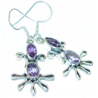 Flaying Dragons authentic Amethyst .925 Sterling Silver Bali made earrings