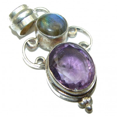 Vintage Style Amethyst .925 Sterling Silver handcrafted pendant