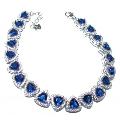 Mesmerizing London Blue Topaz .925 Sterling Silver handmade Bracelet
