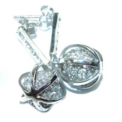 Amazing authentic White Topaz .925 Sterling Silver earrings