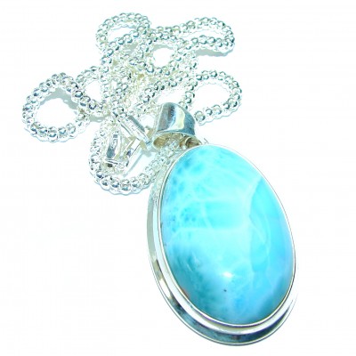 Peaceful Stone Authentic Larimar .925 Sterling Silver handcrafted Necklace