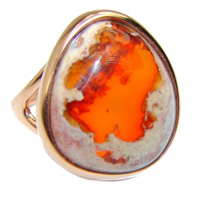 Sonoran Desert Mexican Opal 18K Rose Gold over .925 Sterling Silver handcrafted Ring size 9