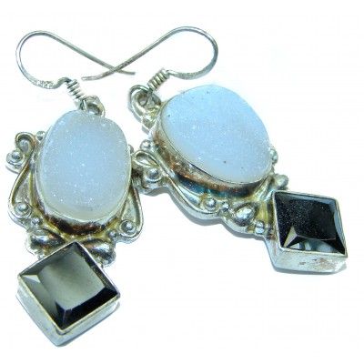 Chunky Agate Druzy Sterling Silver handmade Earrings