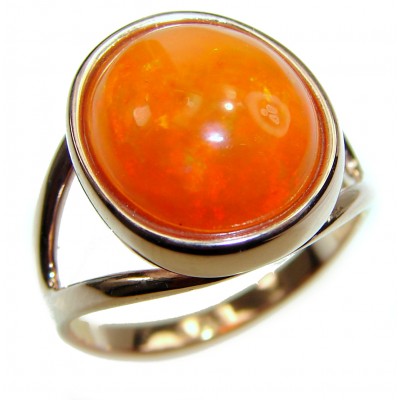Mexican Sunset Mexican Opal 18K Rose Gold over .925 Sterling Silver handcrafted Ring size 7 1/2