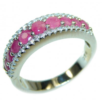 Fancy Authentic Ruby .925 Sterling Silver Ring size 5