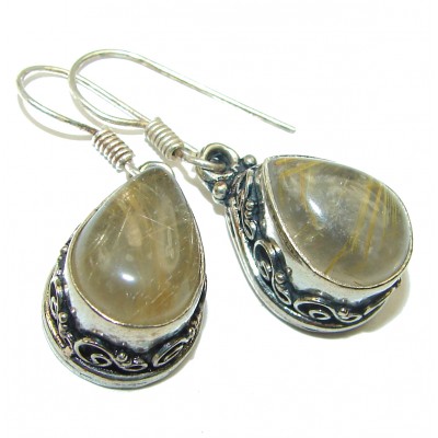 Spectacular Golden Rutilated Quartz .925 Sterling Silver handcrafted earrings