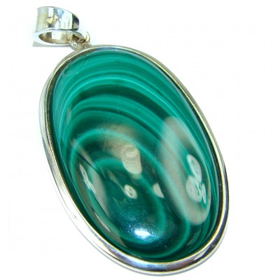 Authentic 35.8 grams best quality Malachite .925 Sterling Silver handmade Pendant